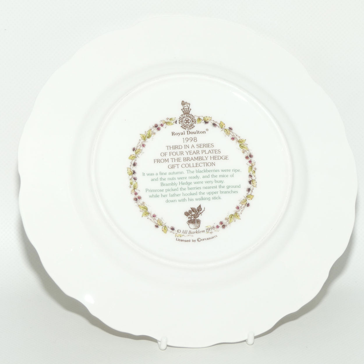 Royal Doulton Brambly Hedge Giftware | Year Plates | 1998 | 20cm | boxed | #2