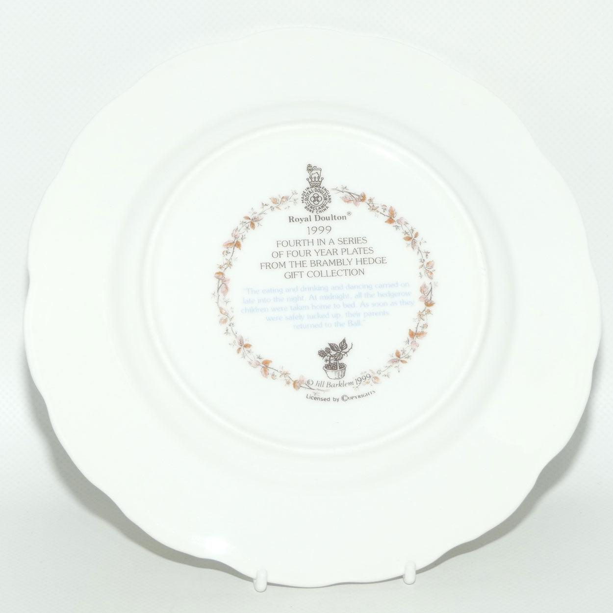 Royal Doulton Brambly Hedge Giftware | Year Plates | 1999 | 20cm | boxed