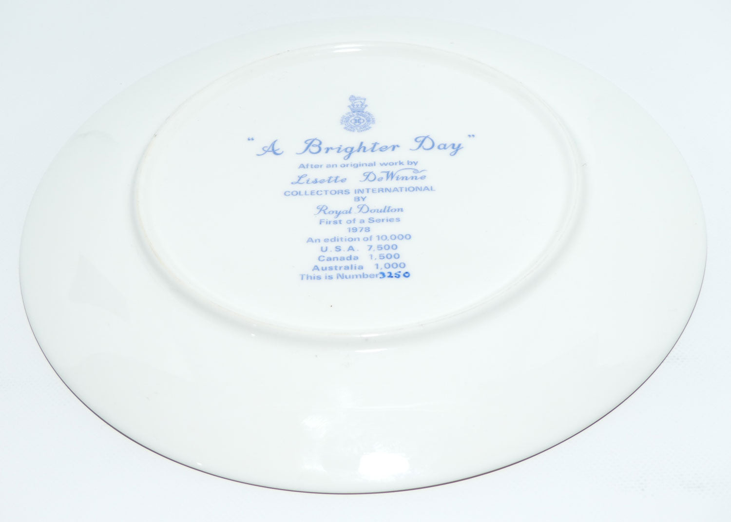 Royal Doulton Collectors International plate by Lisette De Winne #1 | A Brighter Day #2