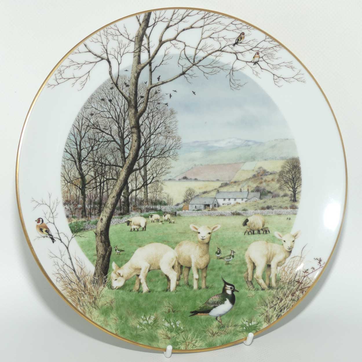 Royal Worcester for Franklin Porcelain | Peter Barnett | Months series | plate #1 | January's Lambing Season