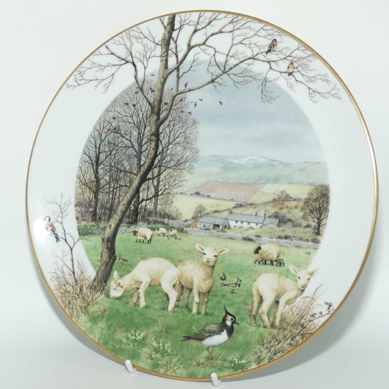 Royal Worcester for Franklin Porcelain | Peter Barnett | Months series | plate #1 | January's Lambing Season