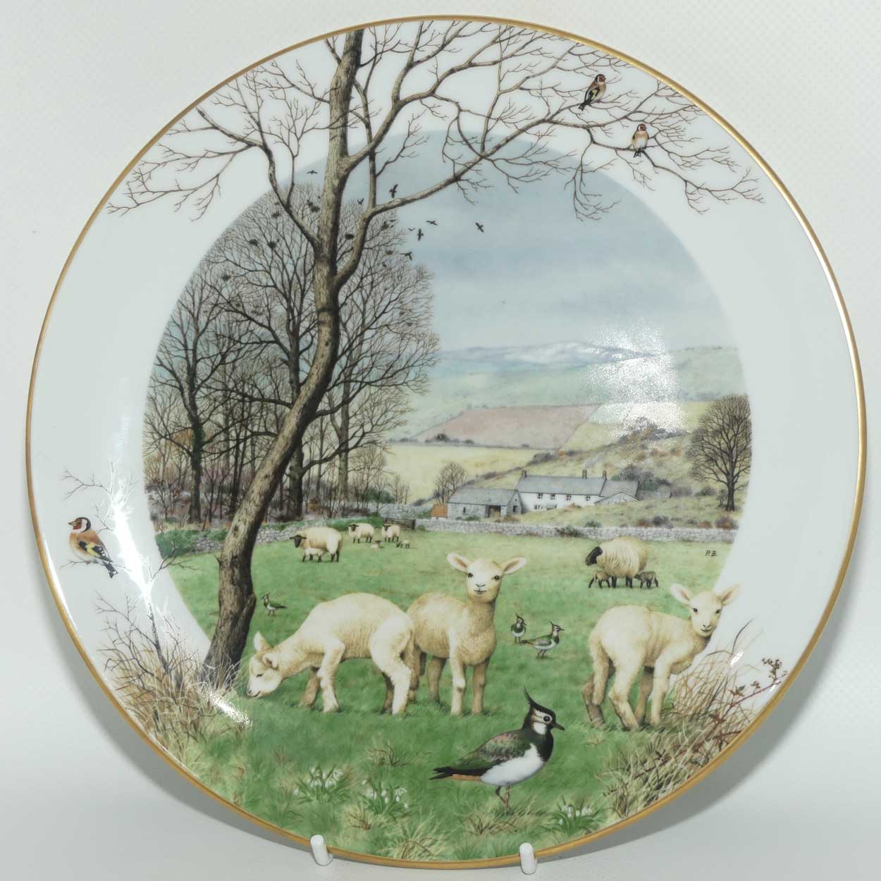 Royal Worcester for Franklin Porcelain | Peter Barnett | Months series | plate #1 | January's Lambing Season