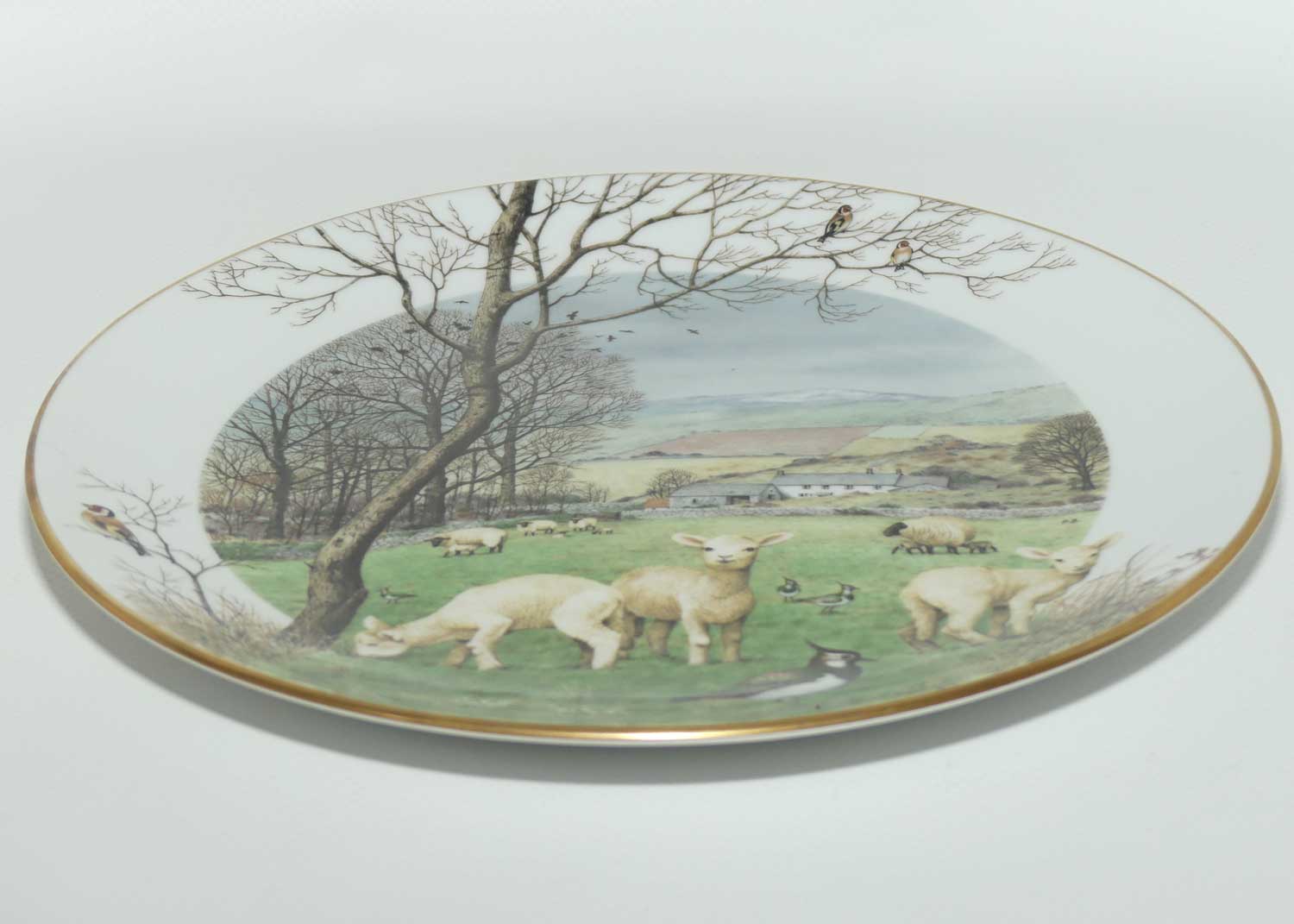 Royal Worcester for Franklin Porcelain | Peter Barnett | Months series | plate #1 | January's Lambing Season