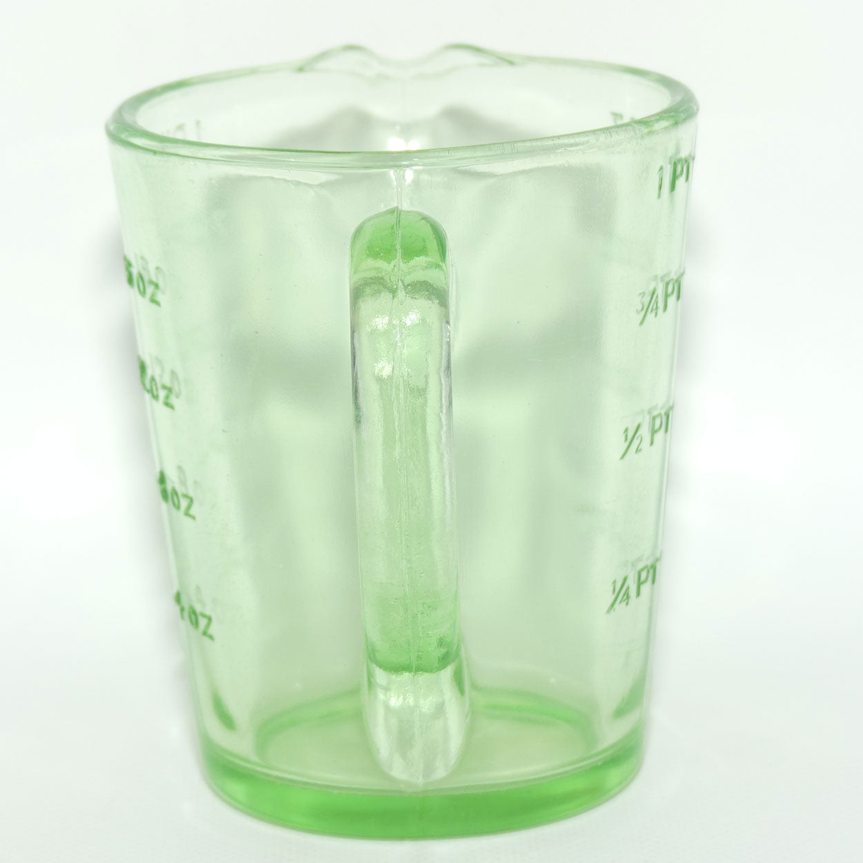 Green Depression Glass 1 Pint 2 Cups measuring jug | UV reactive | #1