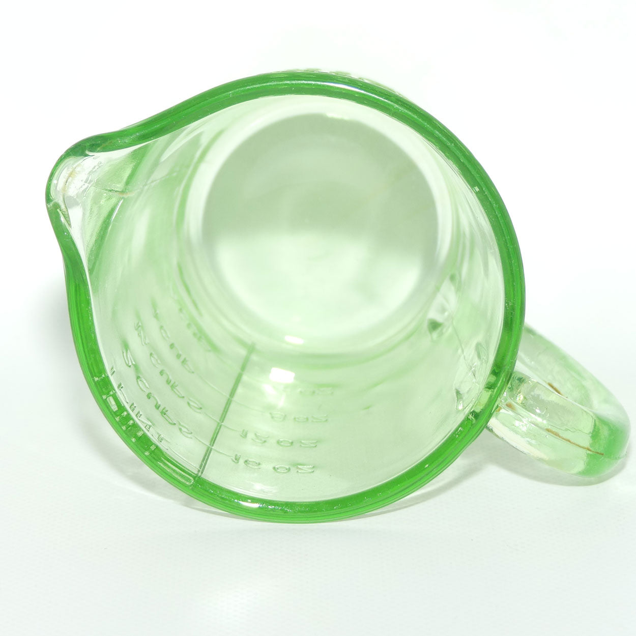 Green Depression Glass 1 Pint 2 Cups measuring jug | UV reactive | #2