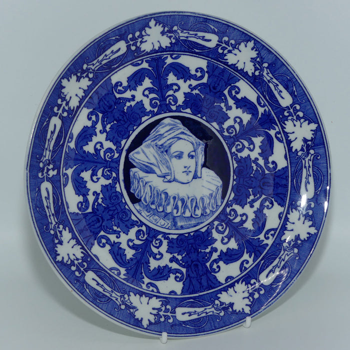 Royal Doulton Tudor Characters Flow Blue plate #1 | Tudor Lady