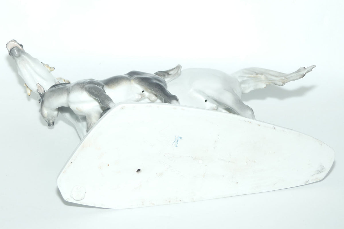 Herend Hungary figure 5893 | Pony with His Mother | Grey | Extra Large