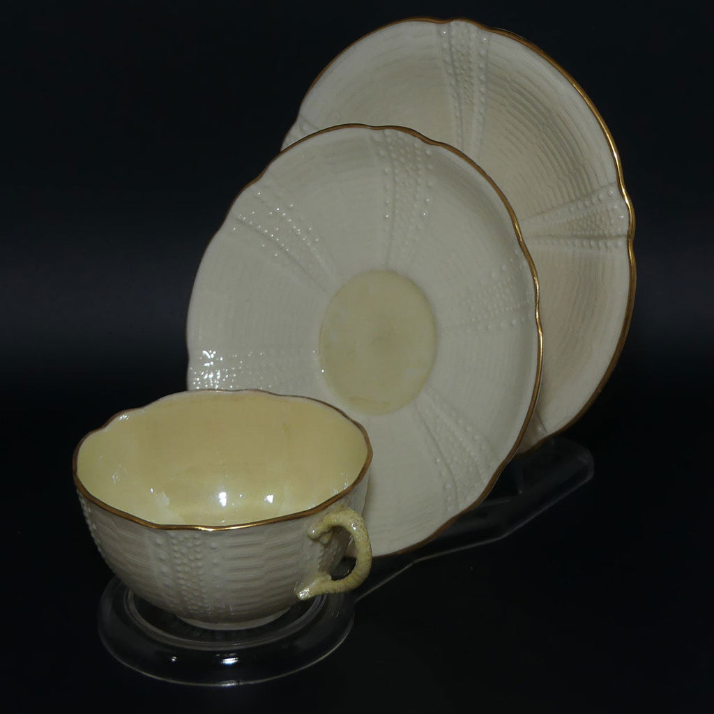 Belleek Echinus pattern | Gilt Trim trio #4 | 1st Black Mark