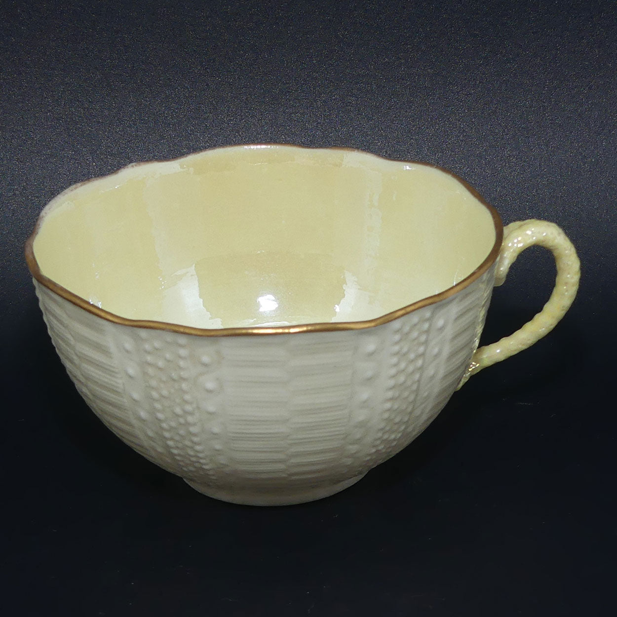 Belleek Echinus pattern | Gilt Trim trio #4 | 1st Black Mark
