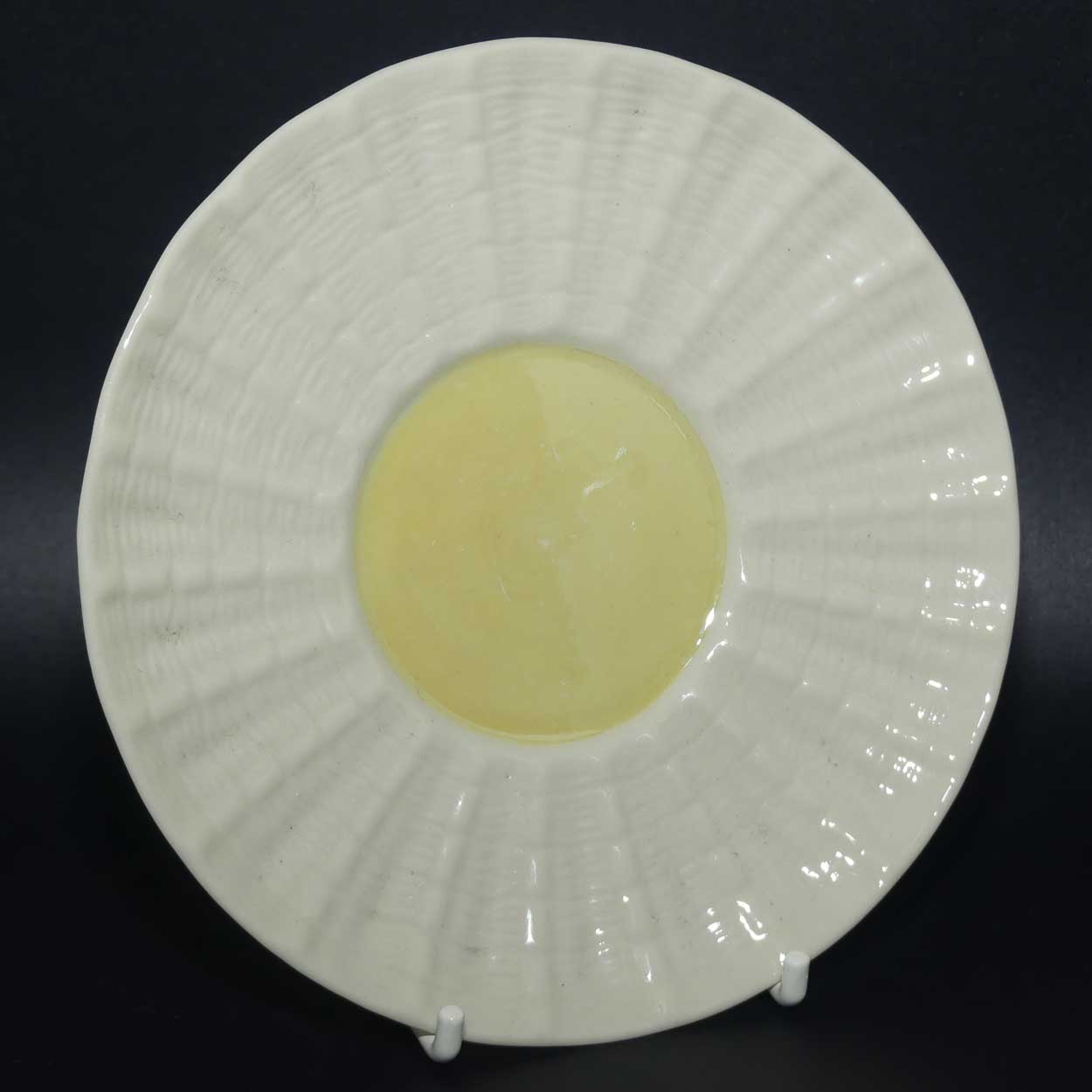 Belleek Neptune pattern tea saucer | Cream with Lustre | 1st Green mark