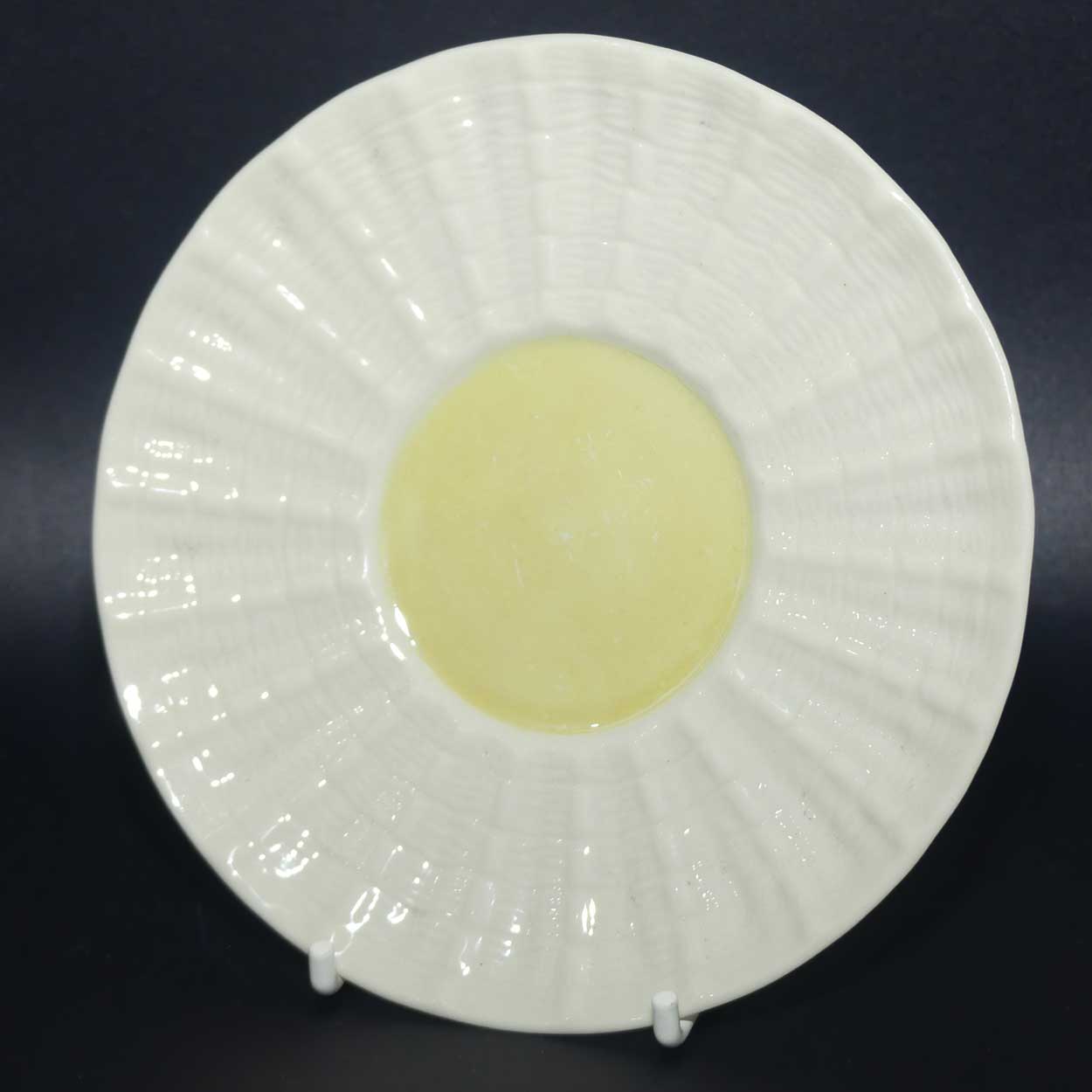 Belleek Neptune pattern tea saucer | Cream with Lustre | 1st Green mark