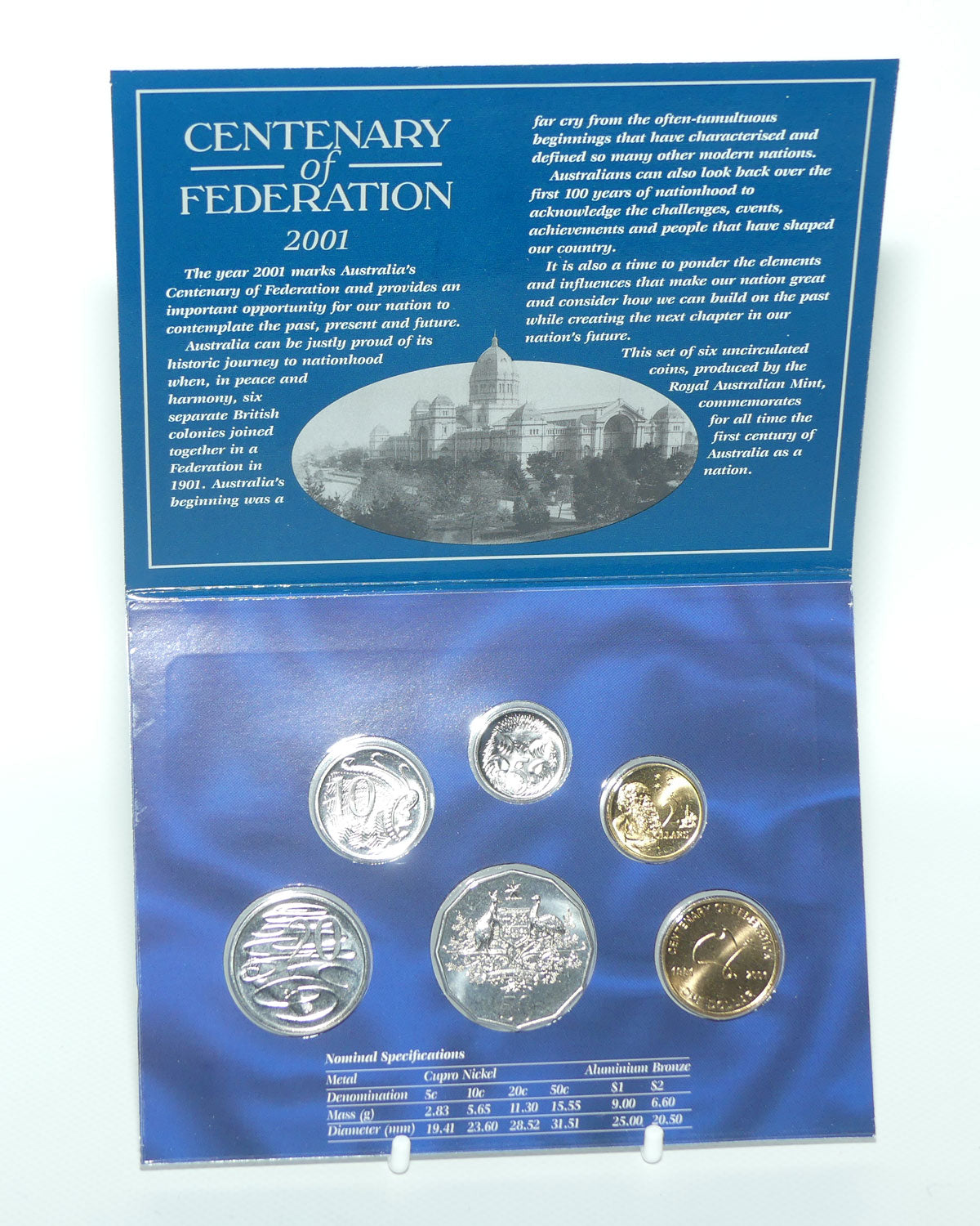 RAM 2001 Uncirculated Coin Set | Centenary of Federation | Featuring Coat of Arms 50 cent and Centenary of Federation $1