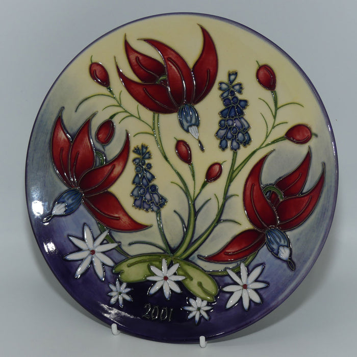 Moorcroft Annual Year plate | 2001 Cranberry | Ltd Ed