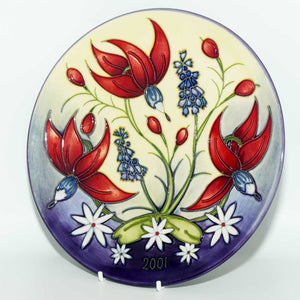 Moorcroft Annual Year plate | 2001 Cranberry | Ltd Ed