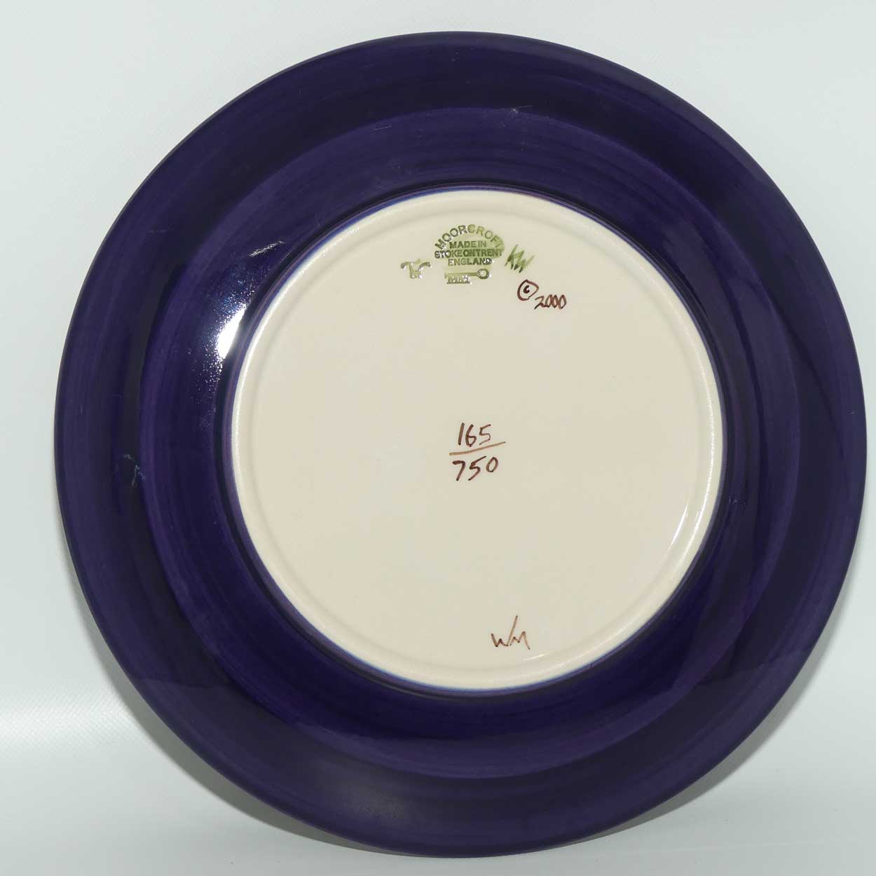 Moorcroft Annual Year plate | 2001 Cranberry | Ltd Ed