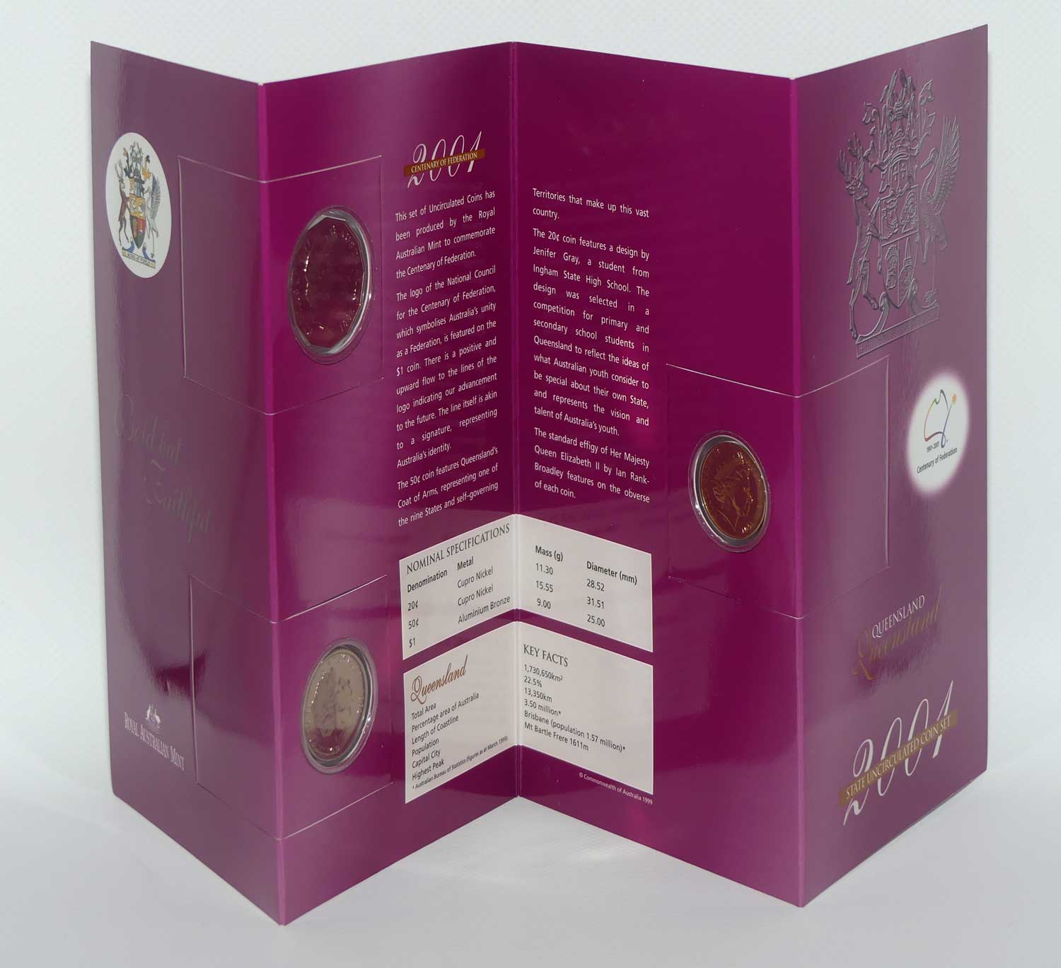 RAM 2001 Three Coin State Uncirculated set | Mint Set | Queensland | #3