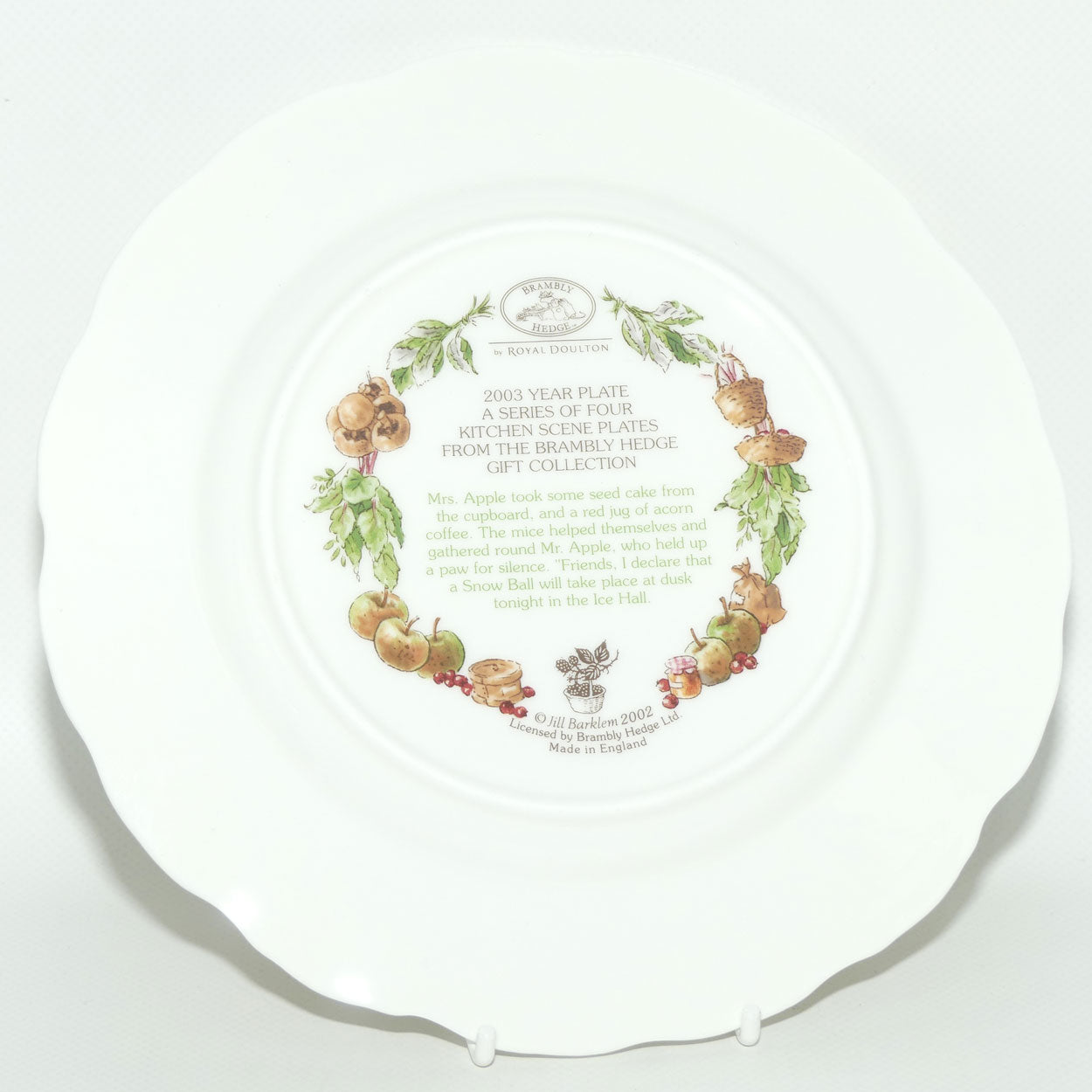 Royal Doulton Brambly Hedge Giftware | Year Plates | 2003 | Kitchen Scene | 20cm | boxed