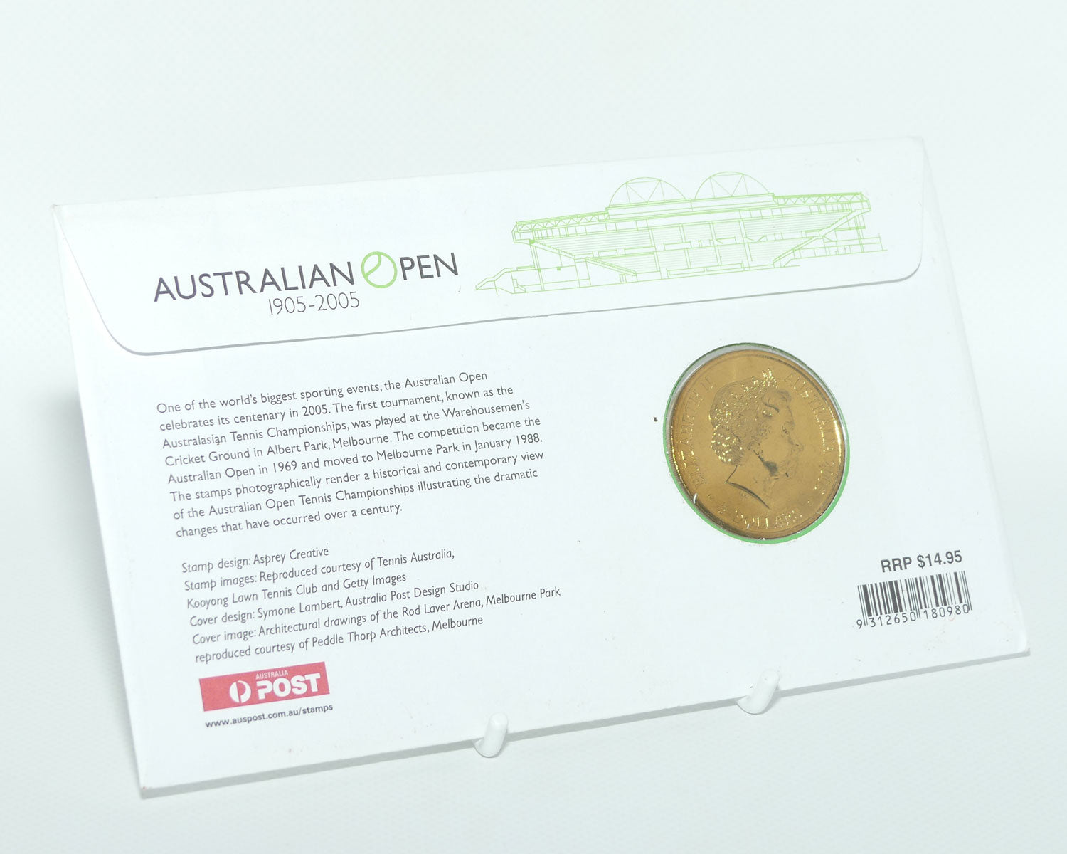 2005 RAM Postal Numismatic Cover $5 Coin Australian Open Tennis Centenary 1905 - 2005 Stamp and Coin Cover
