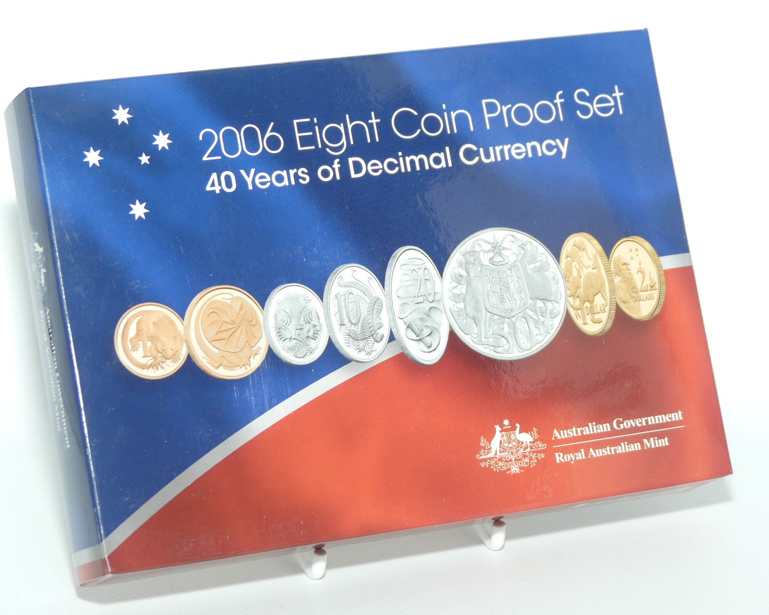 RAM 2006 Proof Coin Set | 40 years of Decimal Currency | Featuring 1 and 2 cent coins and round 50c struck in Silver
