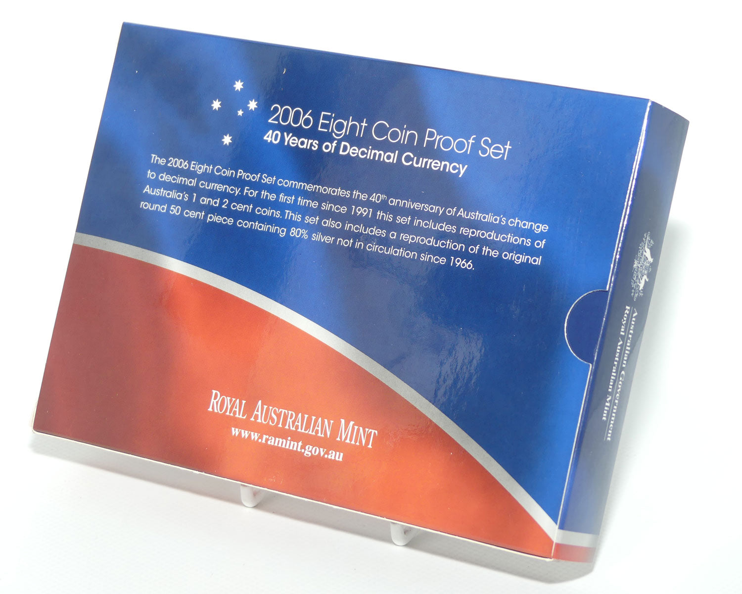 RAM 2006 Proof Coin Set | 40 years of Decimal Currency | Featuring 1 and 2 cent coins and round 50c struck in Silver