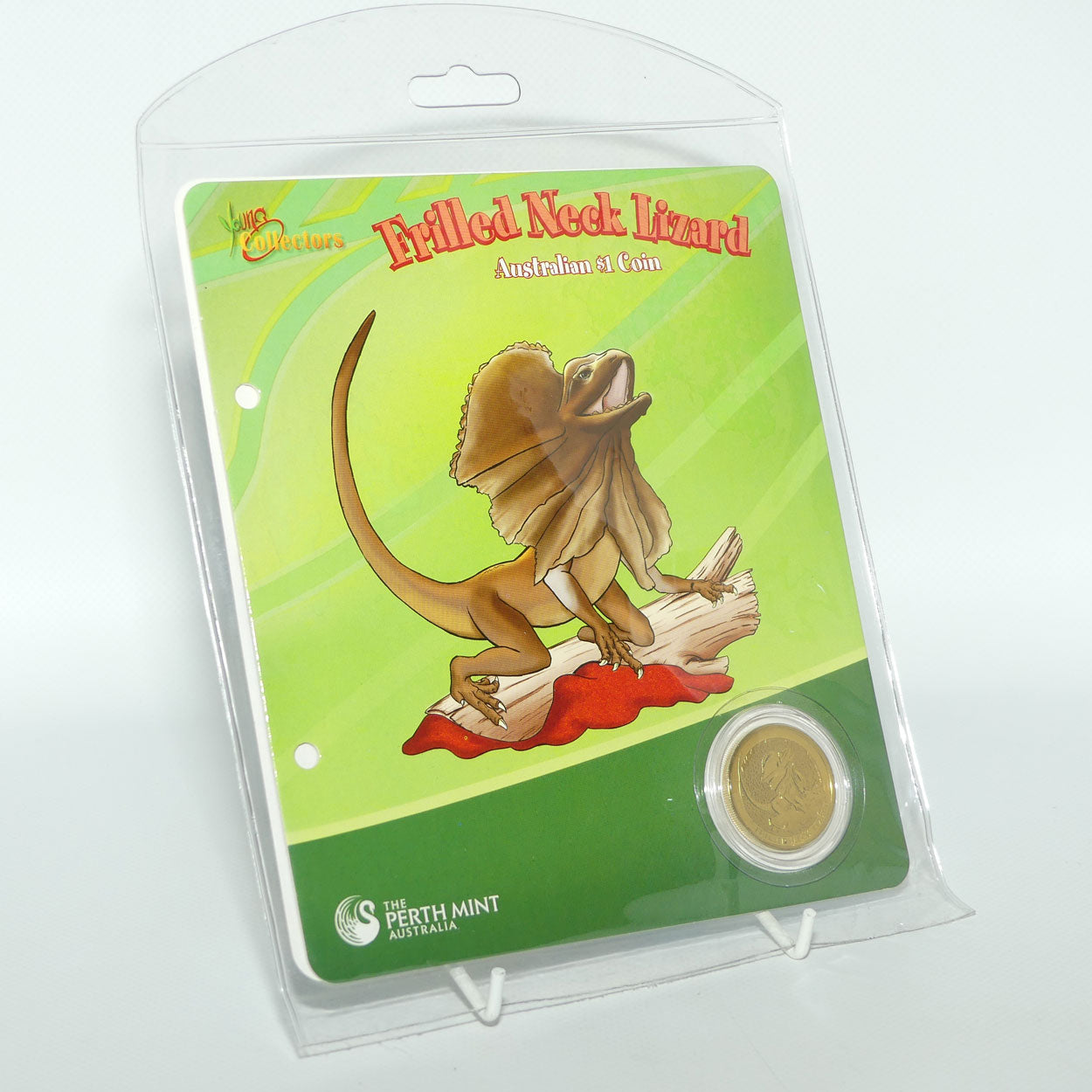 2008 Perth Mint Australian Animal $1 Coin | Young Collectors series | Frilled Neck Lizard | UNC