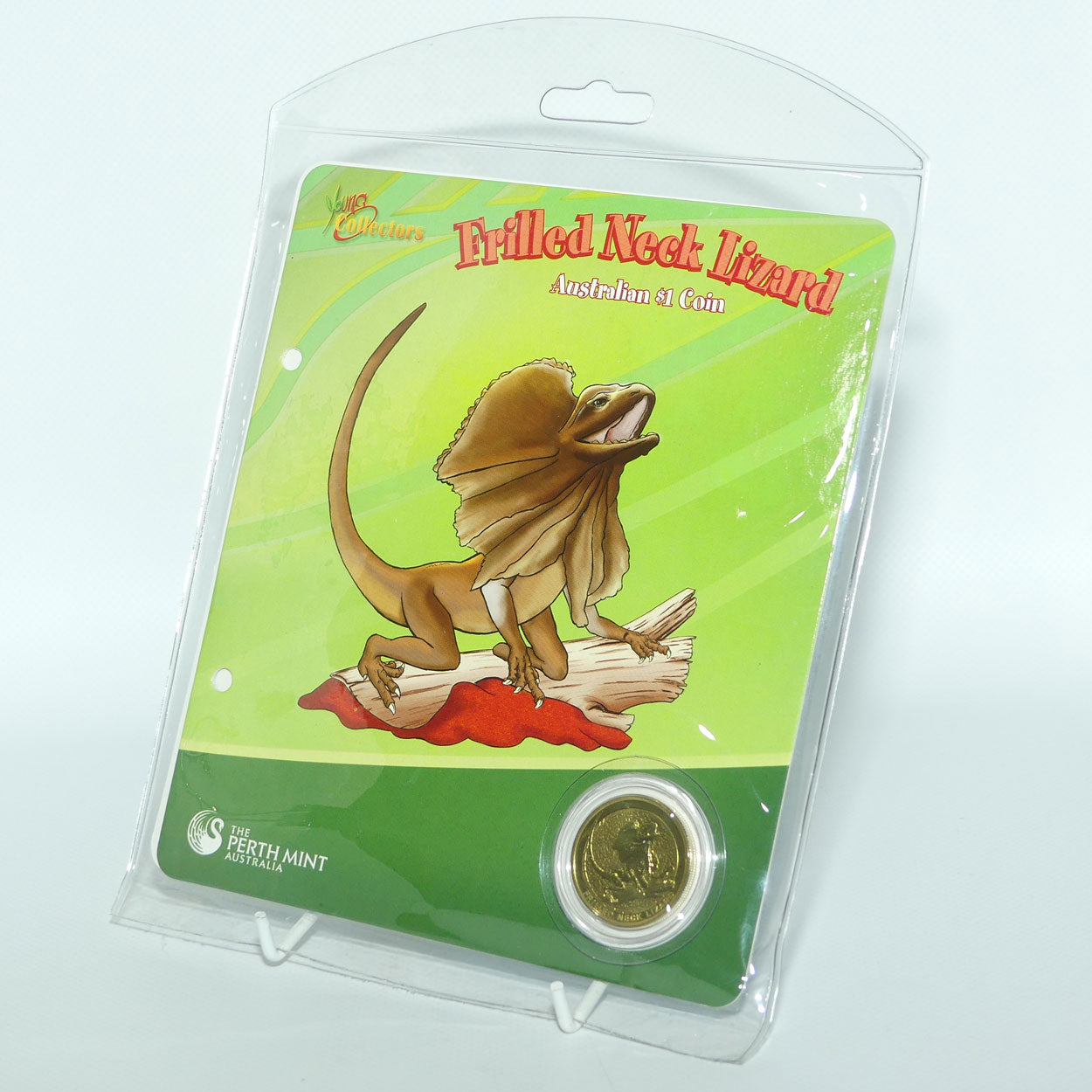2008 Perth Mint Australian Animal $1 Coin | Young Collectors series | Frilled Neck Lizard | UNC