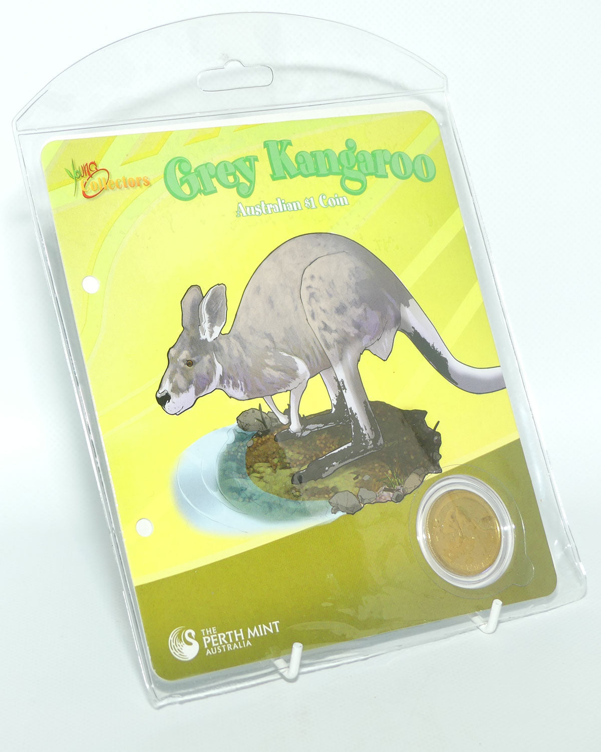 2008 Perth Mint Australian Animal $1 Coin | Young Collectors series | Grey Kangaroo | UNC