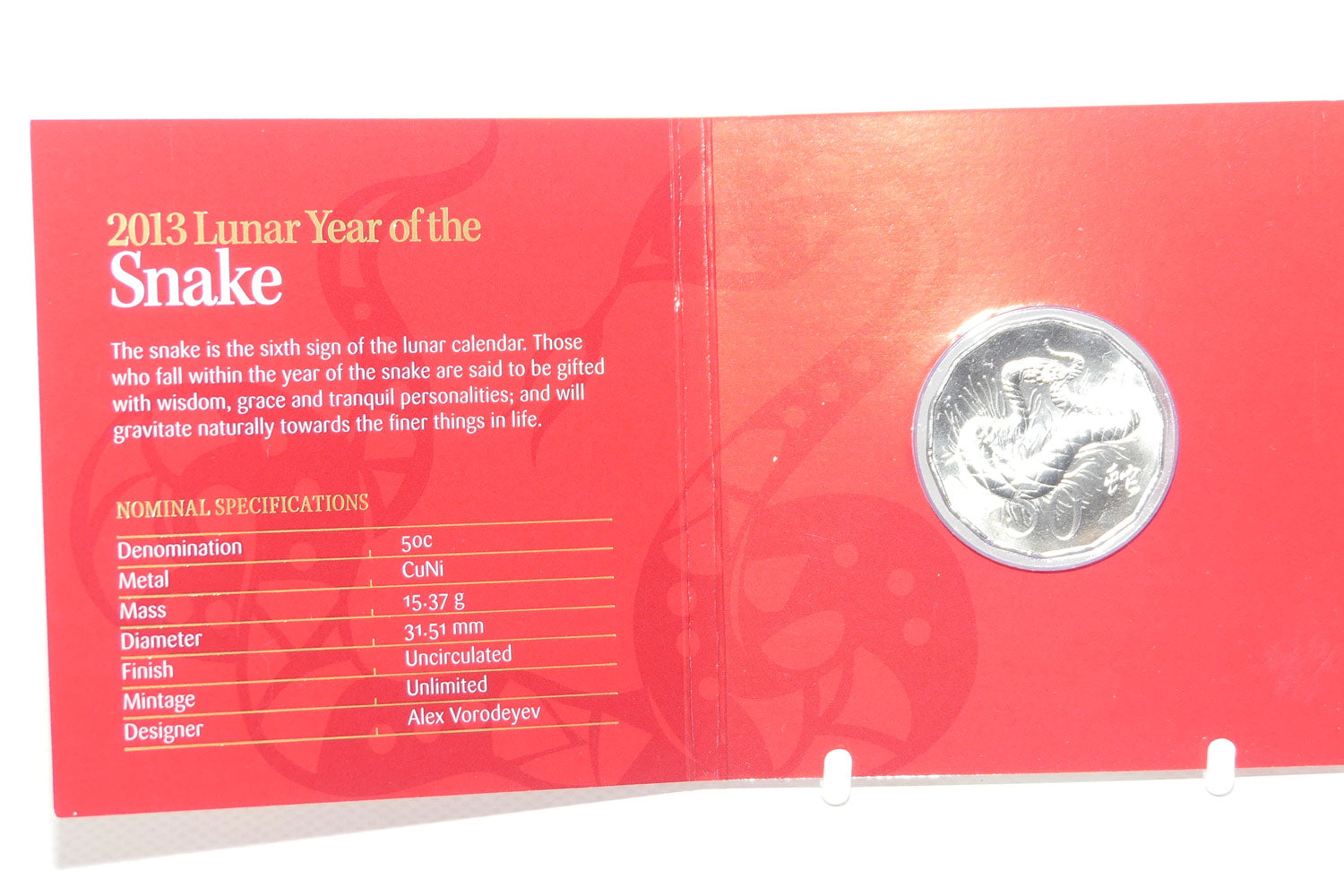 2013 RAM Australia Lunar Year of the Snake | Tetra Decagon Series | Uncirculated 50c