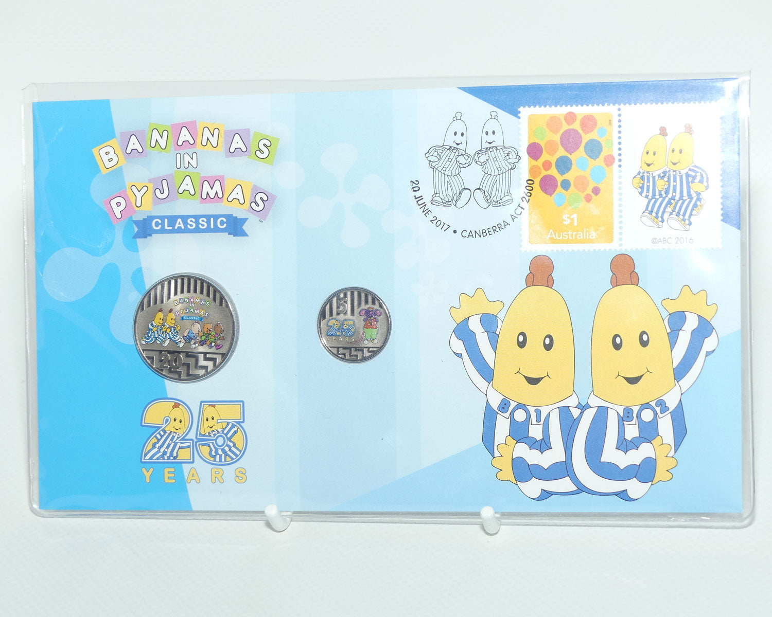2016 RAM Postal Numismatic Cover Bananas in Pyjamas Classic | 20c and 5c coins