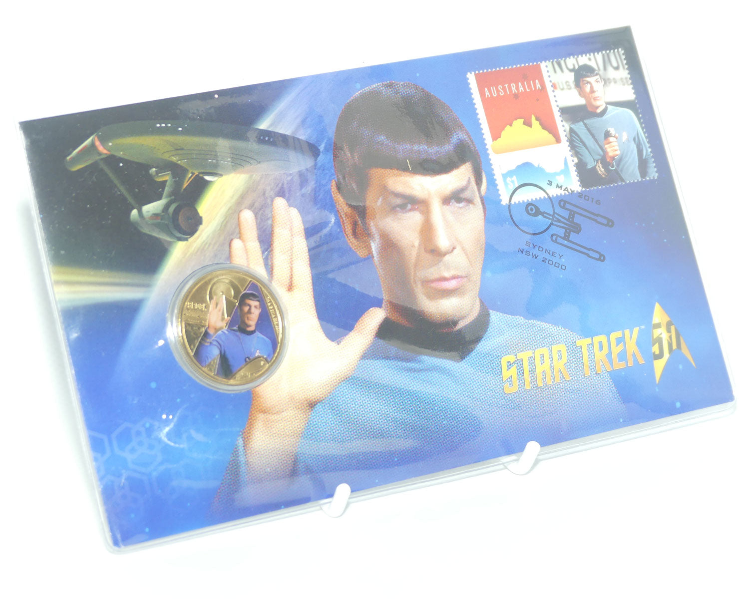 2016 Tuvalu and Australia RAM Postal Numismatic Cover pair | Spock and USS Enterprise