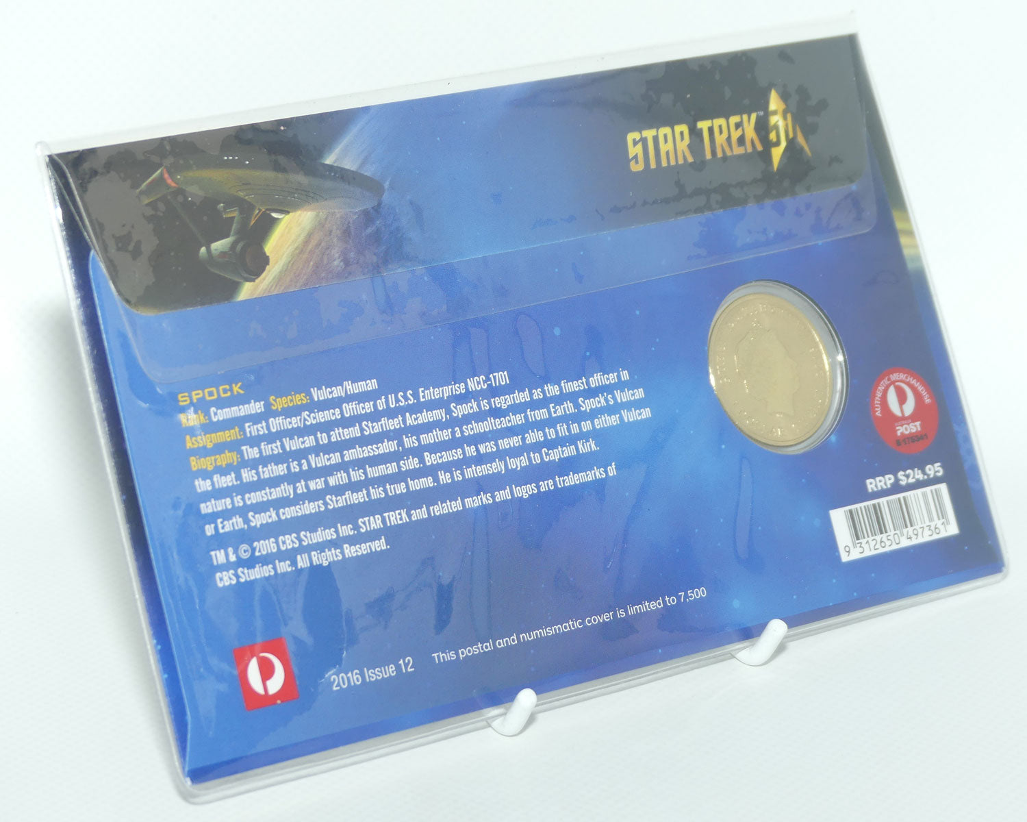 2016 Tuvalu and Australia RAM Postal Numismatic Cover pair | Spock and USS Enterprise
