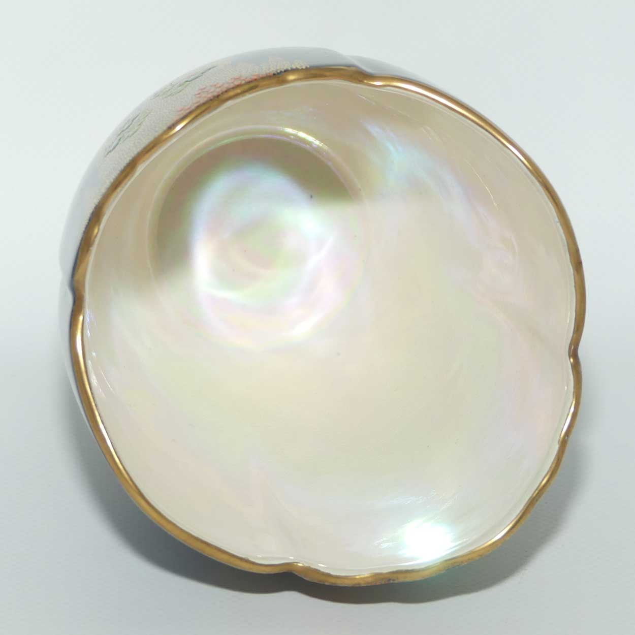 Carlton Ware fancy rim vase | New Storks pattern on Blue | 2089