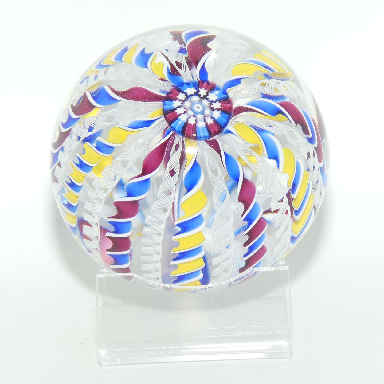 John Deacons Scotland 20 Stave Crown Large paperweight | Blue Yellow and Blue Magenta