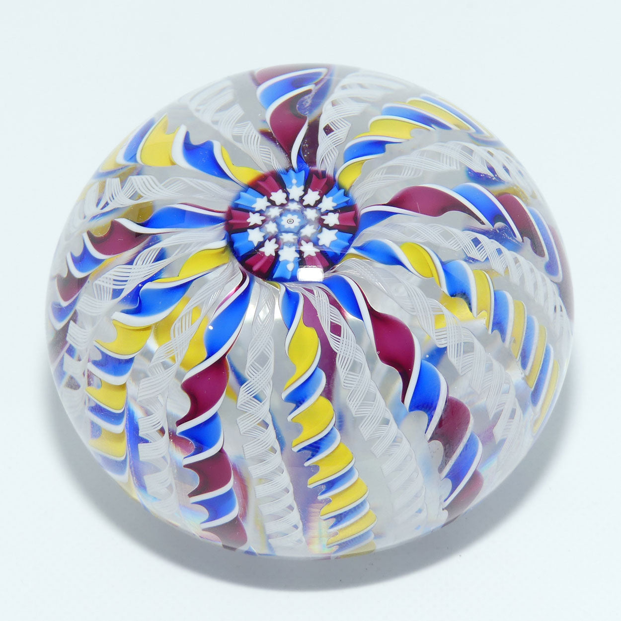 John Deacons Scotland 20 Stave Crown Large paperweight | Blue Yellow and Blue Magenta