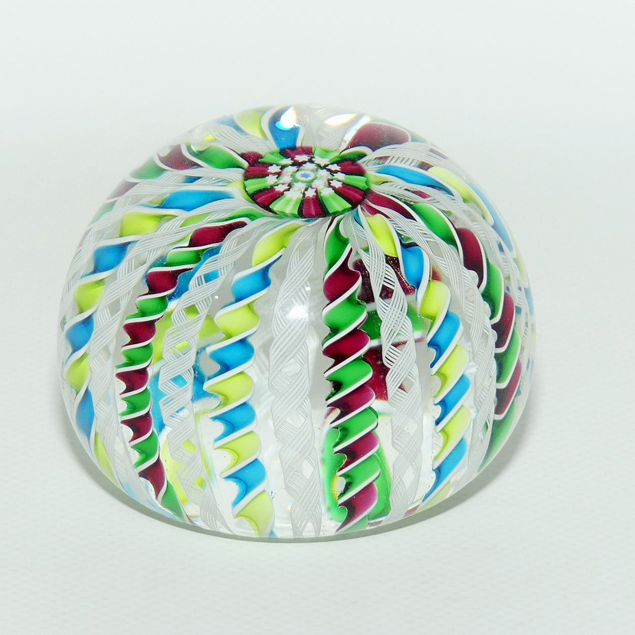 John Deacons Scotland 20 Stave Crown Large paperweight | Green Magenta and Blue Lime Yellow