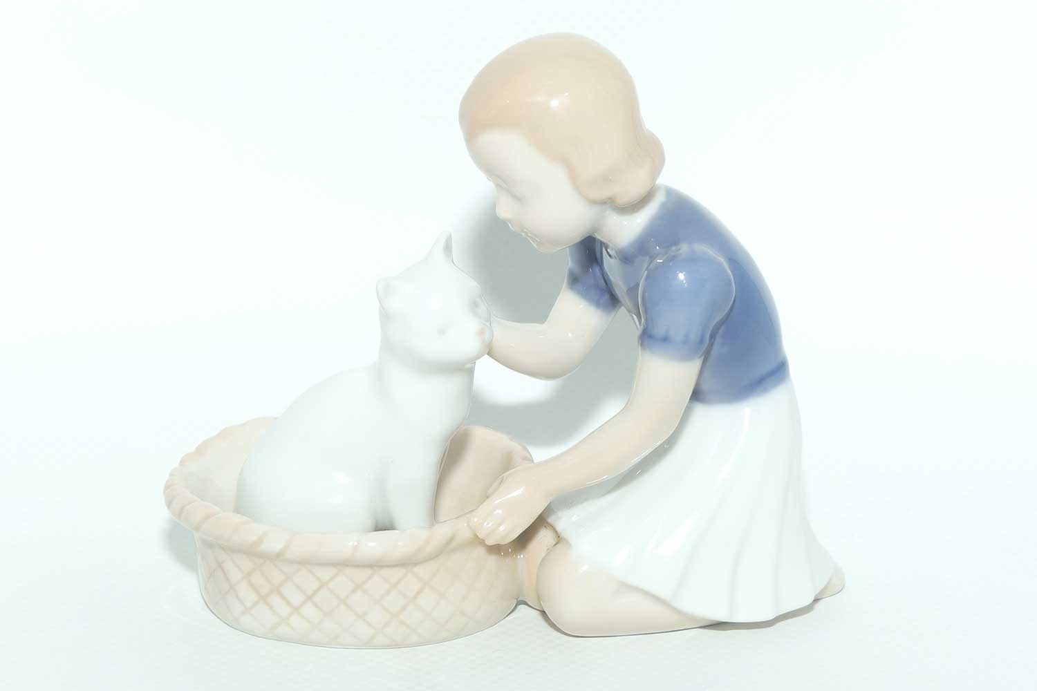 Bing and Grondahl figure | Girl with Cat in Basket | #2249