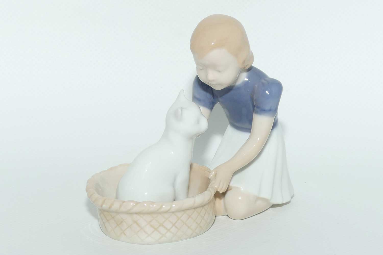Bing and Grondahl figure | Girl with Cat in Basket | #2249