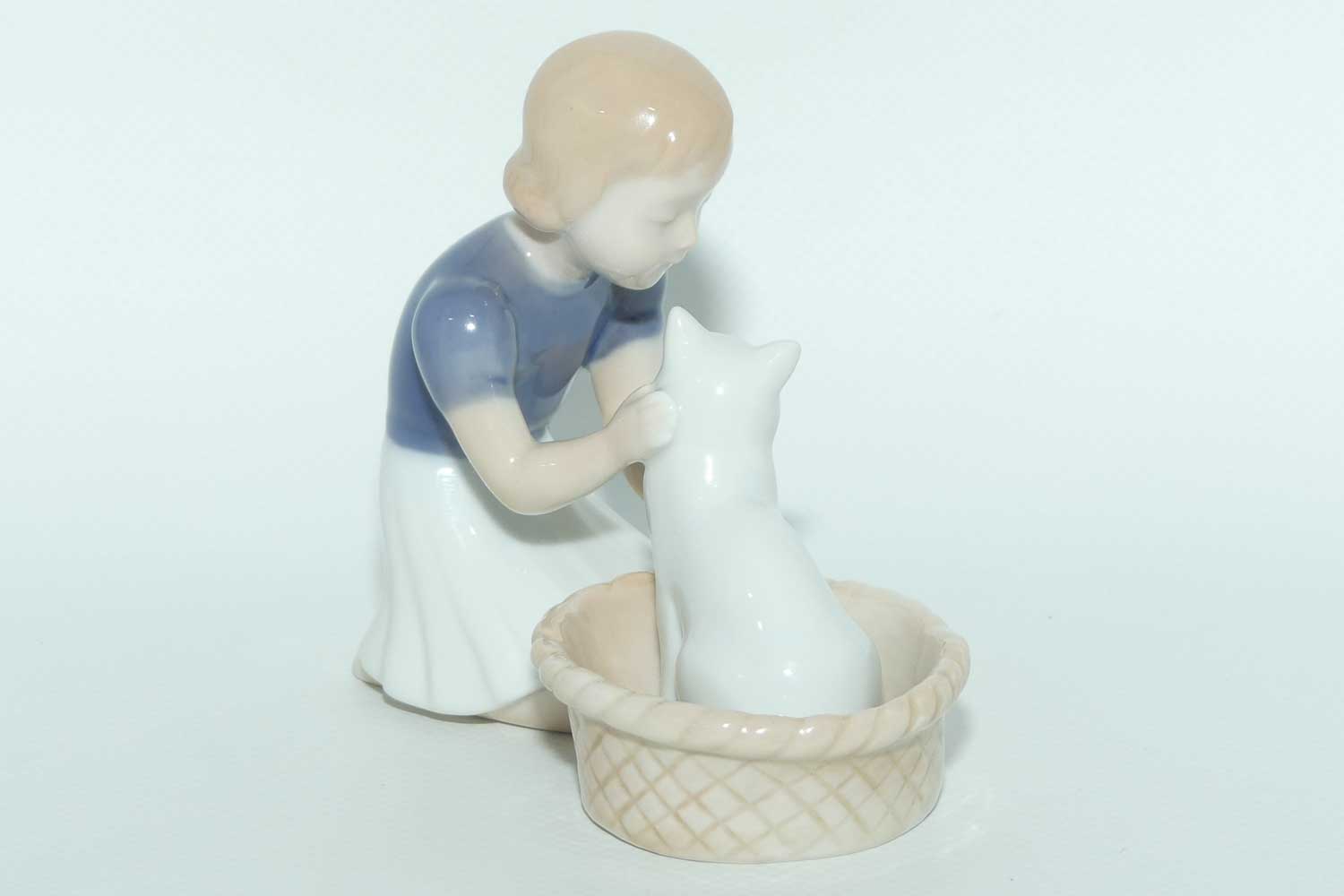 Bing and Grondahl figure | Girl with Cat in Basket | #2249