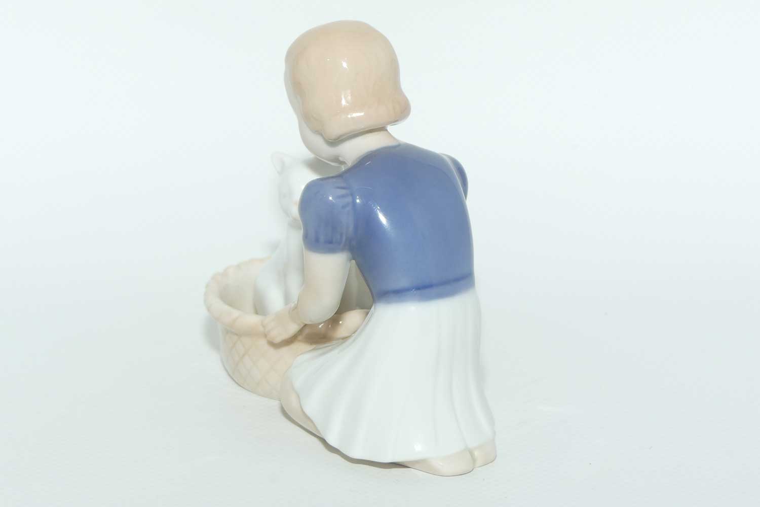 Bing and Grondahl figure | Girl with Cat in Basket | #2249