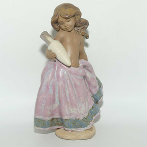 Lladro figure Peasant Girl | Pink | with Urn | #2332