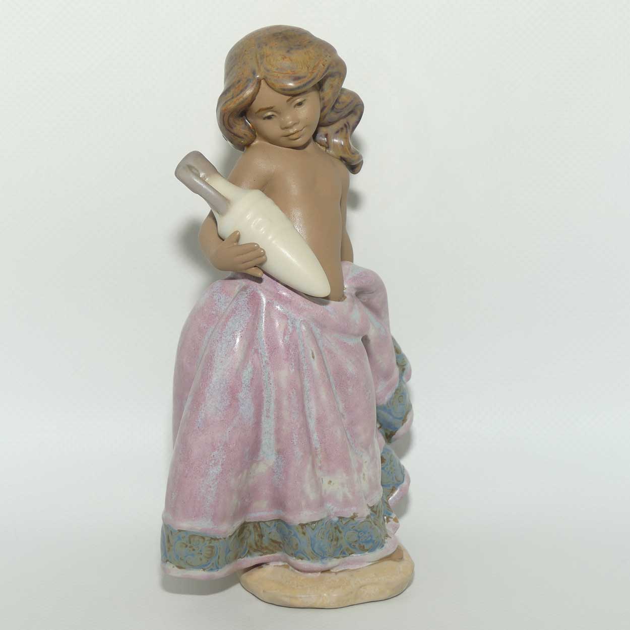 Lladro figure Peasant Girl | Pink | with Urn | #2332