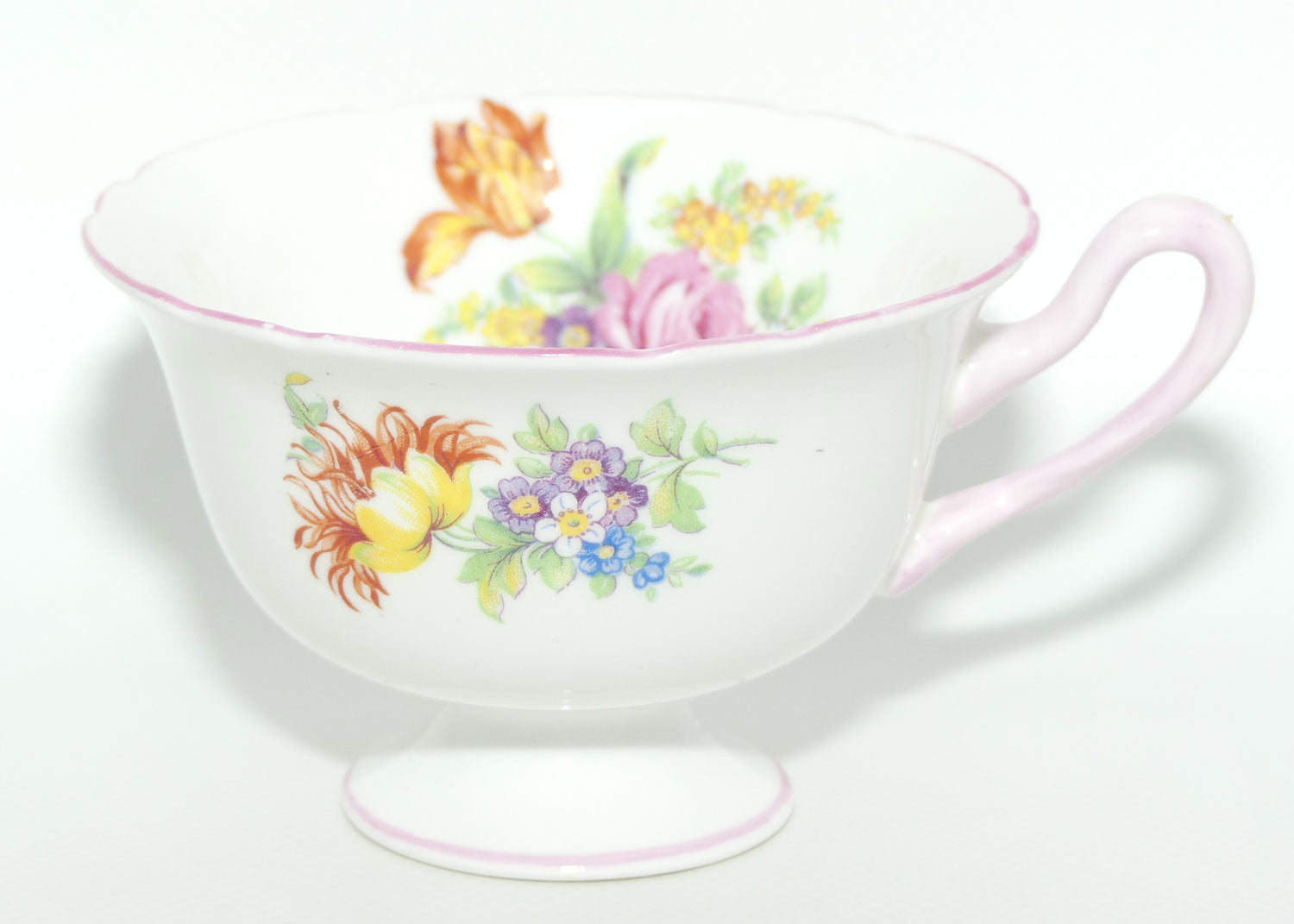 Shelley Gainsborough shape Davies Tulip tea cup | Pink trim