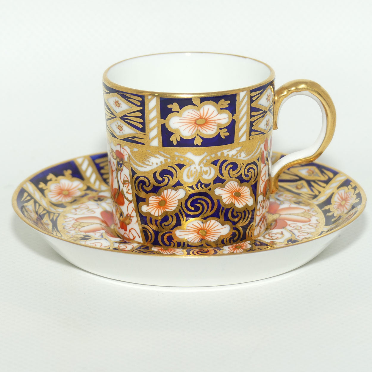 Royal Crown Derby Traditional Imari demi tasse coffee duo #4 | c.1913