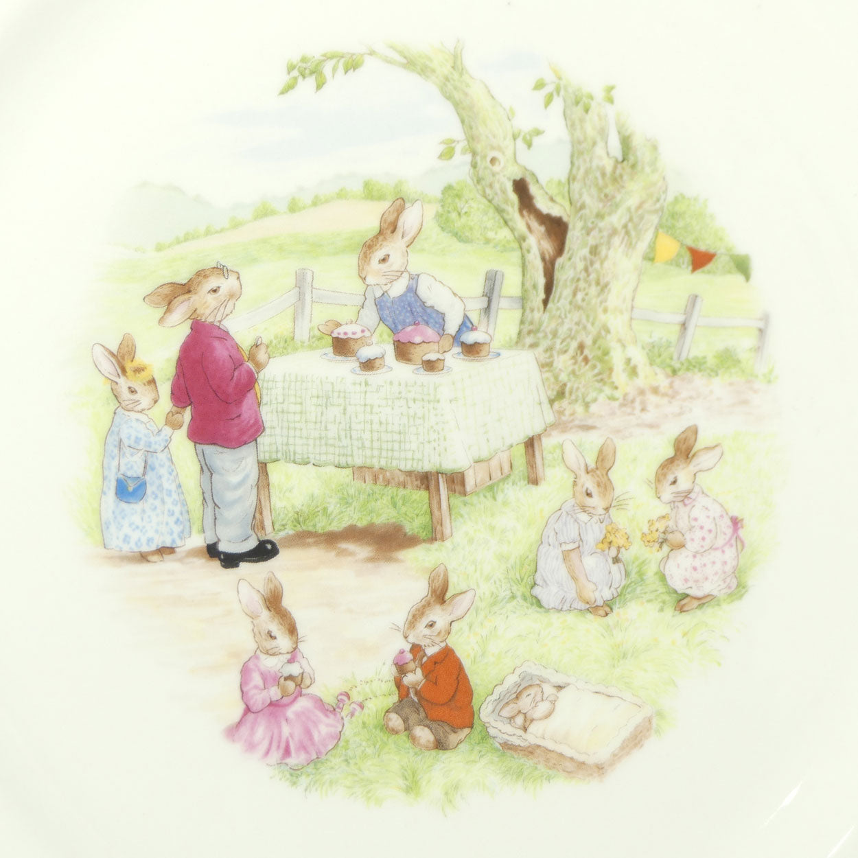 Royal Doulton Bunnykins Tableware Cake Stall | Picking Daisies plate | 27cm