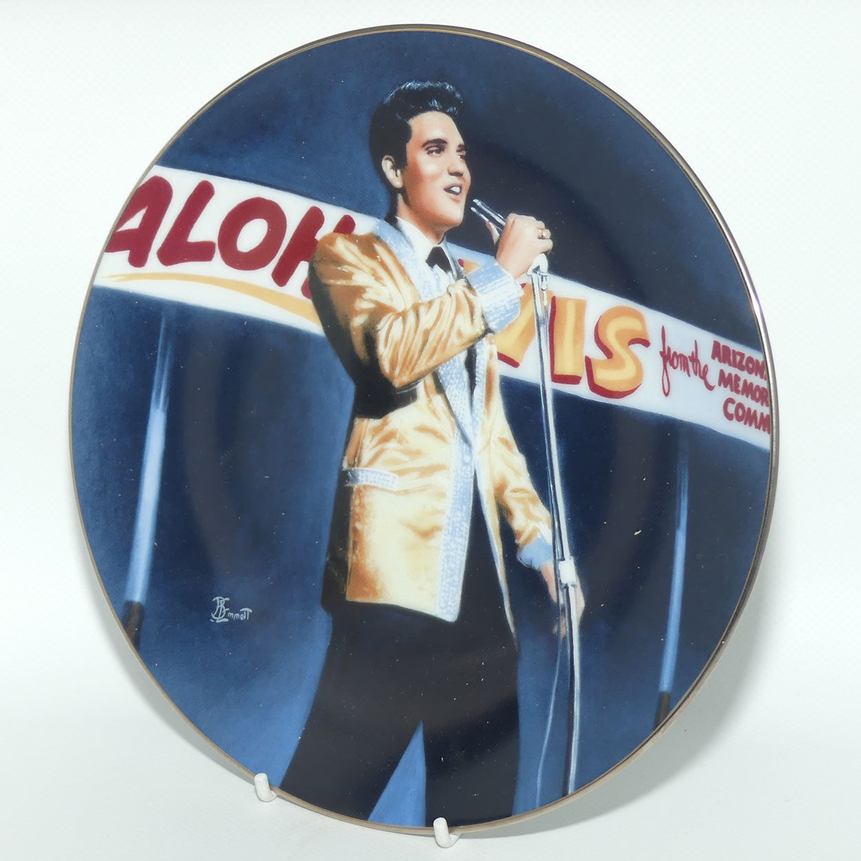 Bradford Exchange collector plate | Elvis Presley by Bruce Emmett | Benefit for the USS Arizona