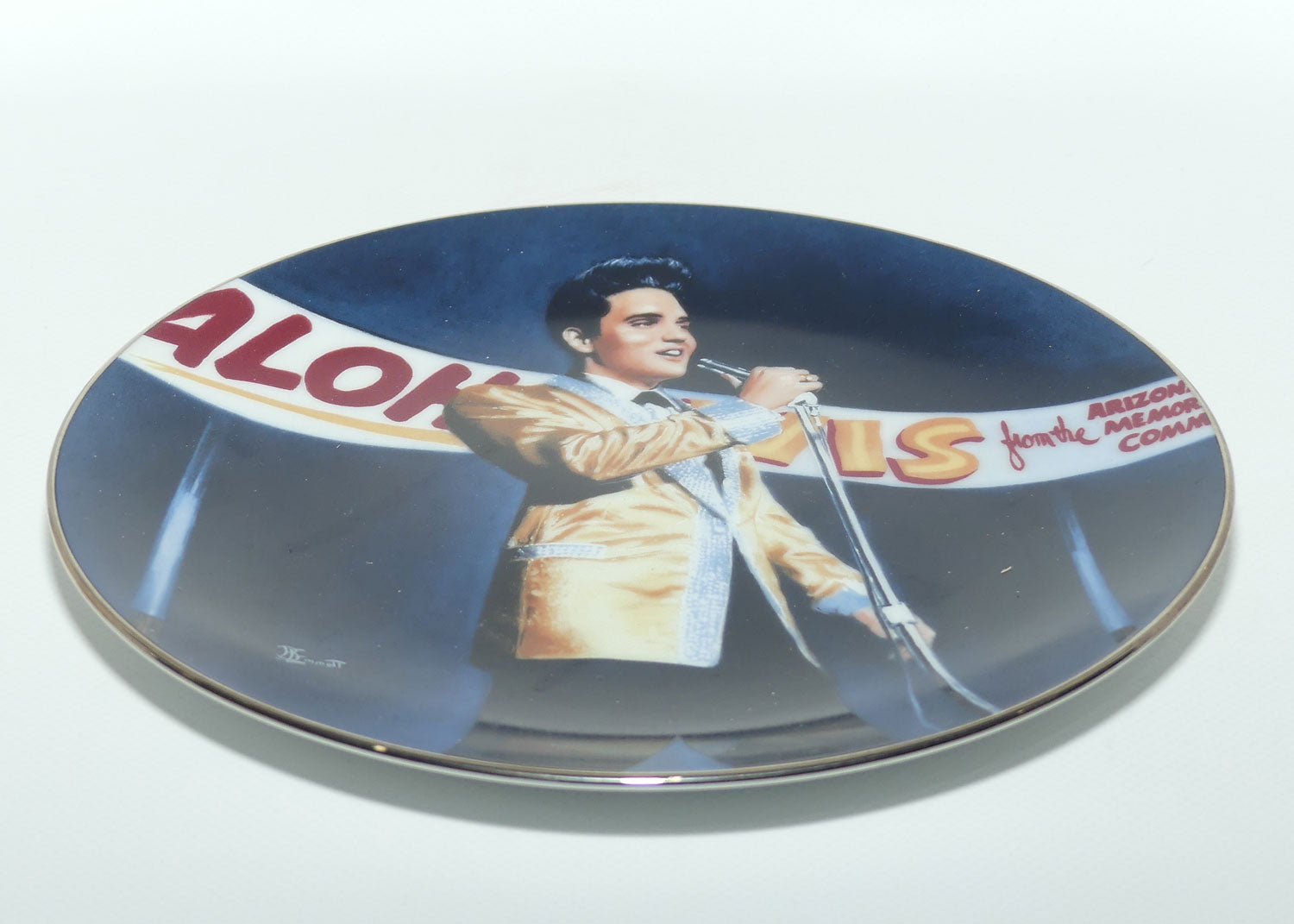Bradford Exchange collector plate | Elvis Presley by Bruce Emmett | Benefit for the USS Arizona