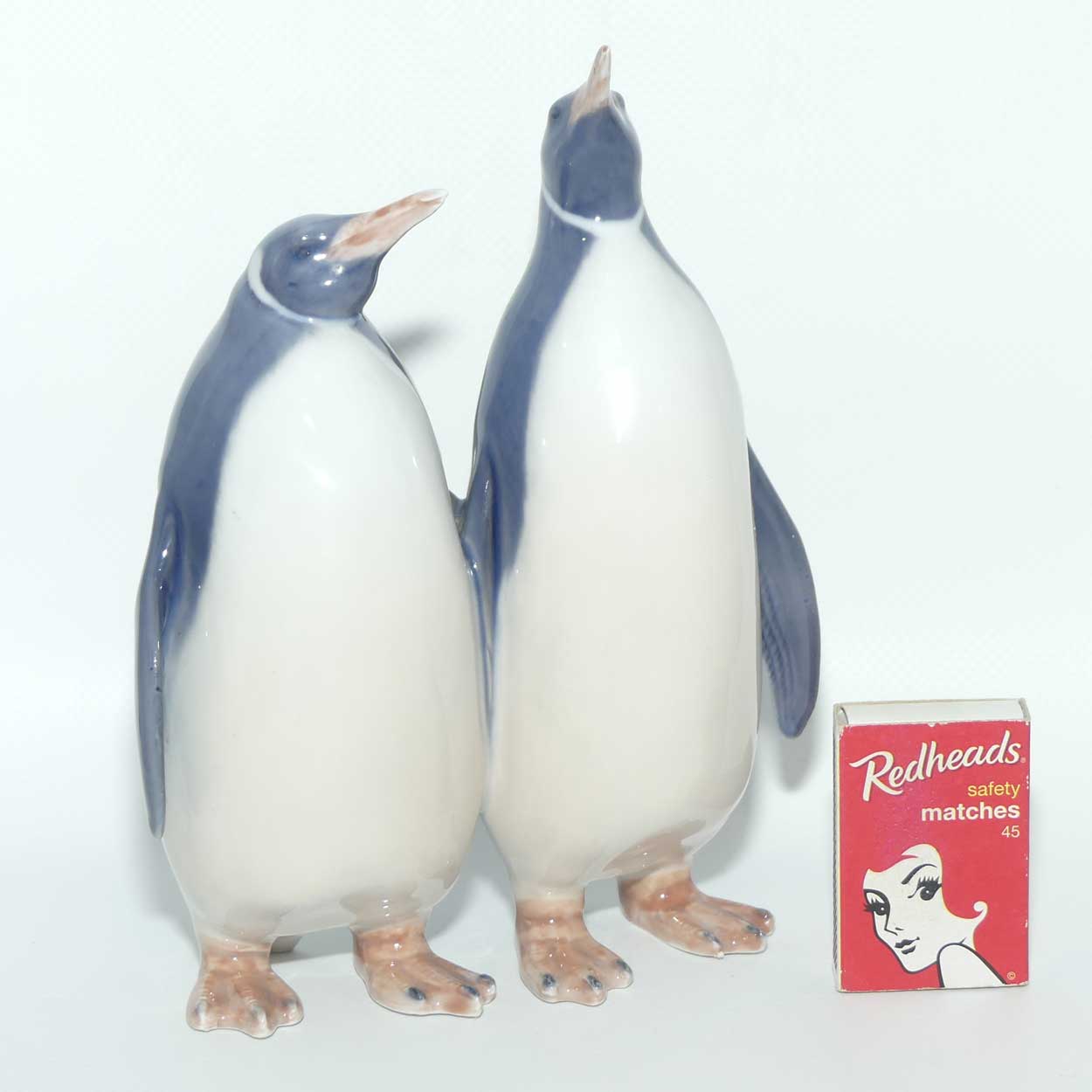 Royal Copenhagen figure 2918 | Pair of Emporer Penguins | Two Penguins Standing