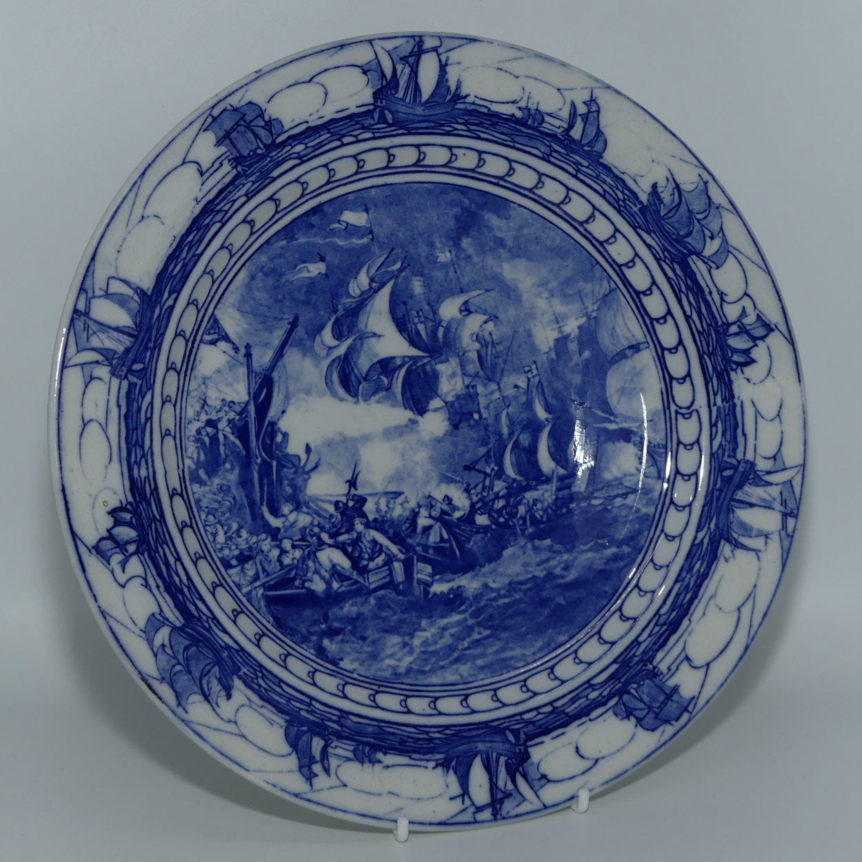 Royal Doulton Nautical History Flow Blue plate #2 | Spanish Armada