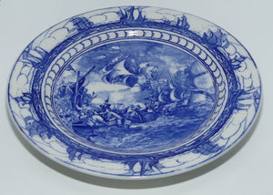 Royal Doulton Nautical History Flow Blue plate #2 | Spanish Armada