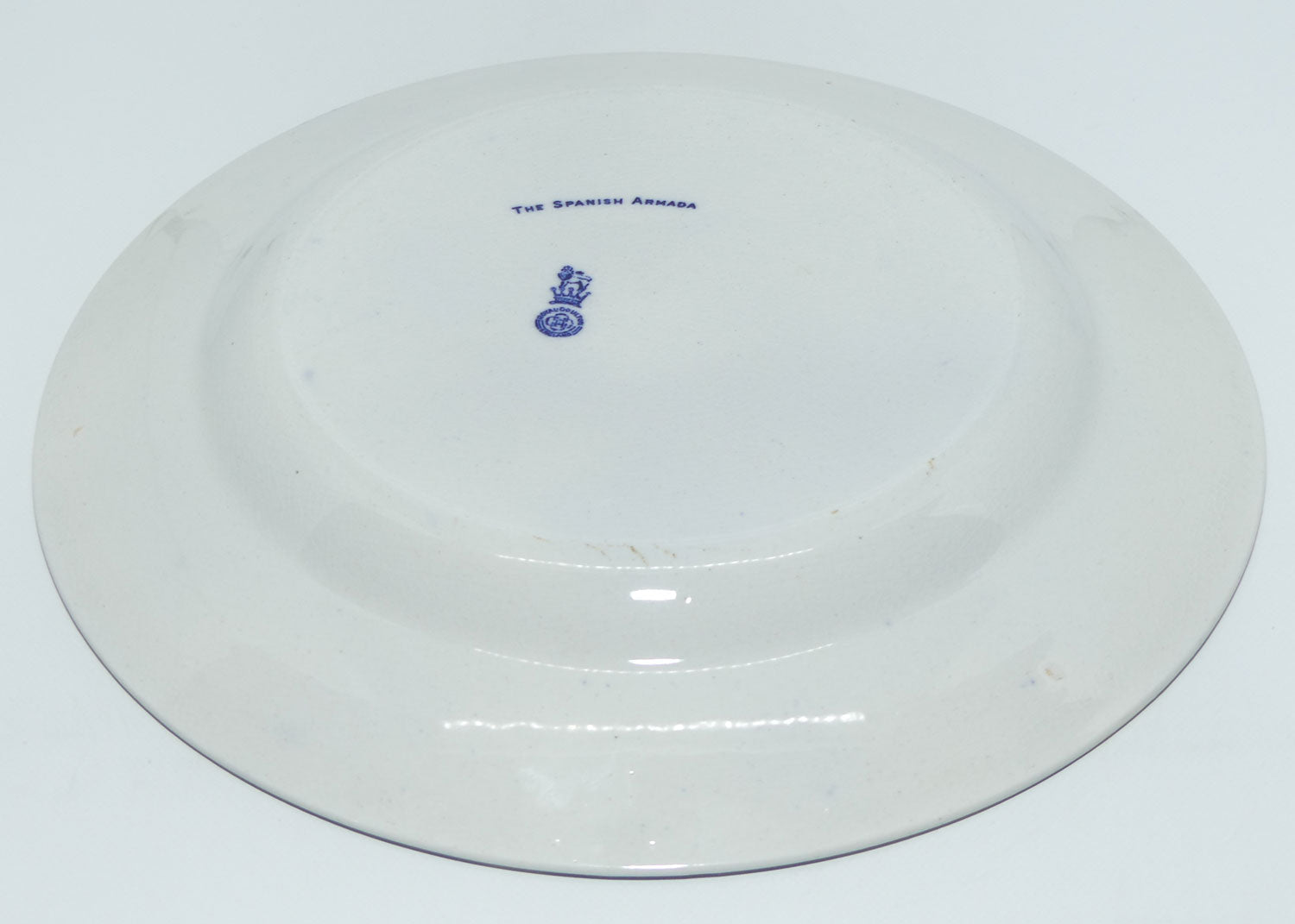 Royal Doulton Nautical History Flow Blue plate #2 | Spanish Armada